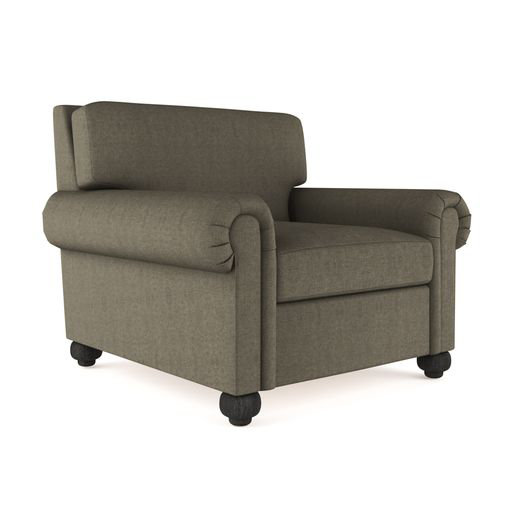 Leroy Armchair, 36" H x 41" W x 49" D, Plush Velvet Graphite, Weathered