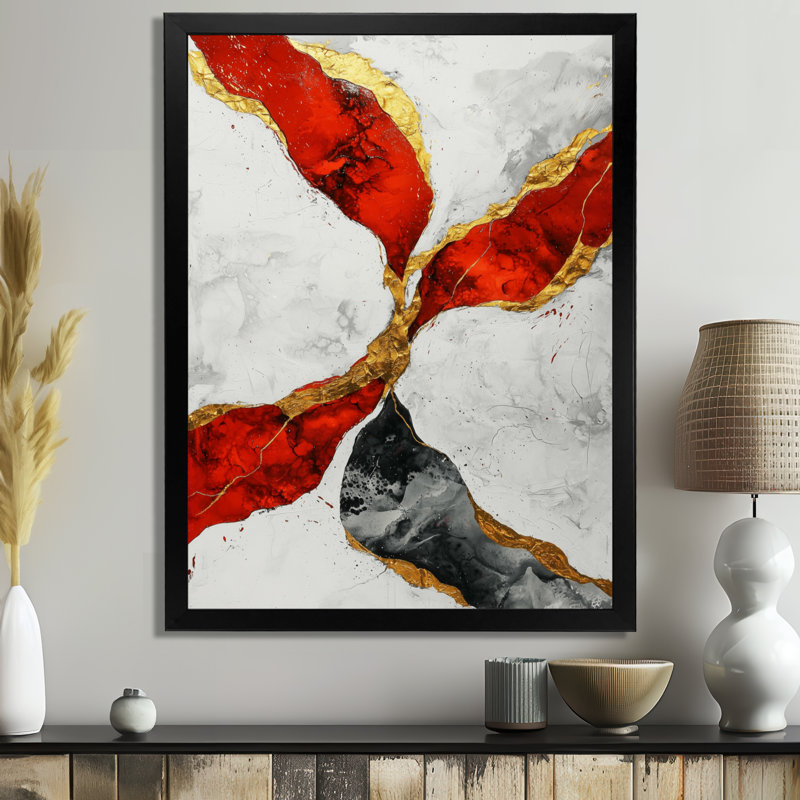 Tardif - Reproduction d'art abstrait mural, H 32 po x l 16 po, Reproduction encadrée sans passe-partout