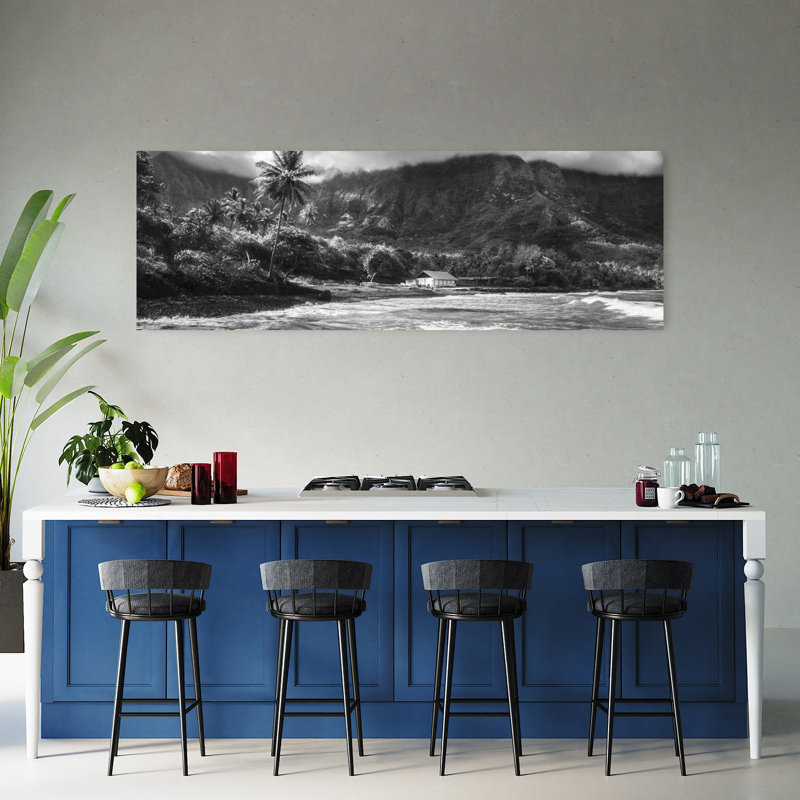 Art mural côtier Moody Tropical Beach House, H 60 po x l 20 po