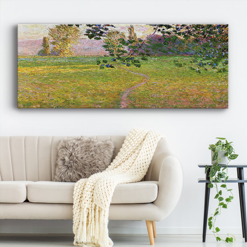 «Morning Landscape, Giverny», 1888, reproduction sur toile, H 24 po x l 60 po x P 1,5 po