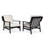 Real Flame Pomona 30" Metal Outdoor Oversized Chair Set Of 2 In Black With Sunbrella Cushions