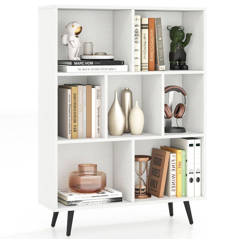 107cm H x 80cm W Metal Standard Bookcase, White
