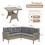 5 - Person Wicker Patio Dining Set Rectangular Table-2013905217