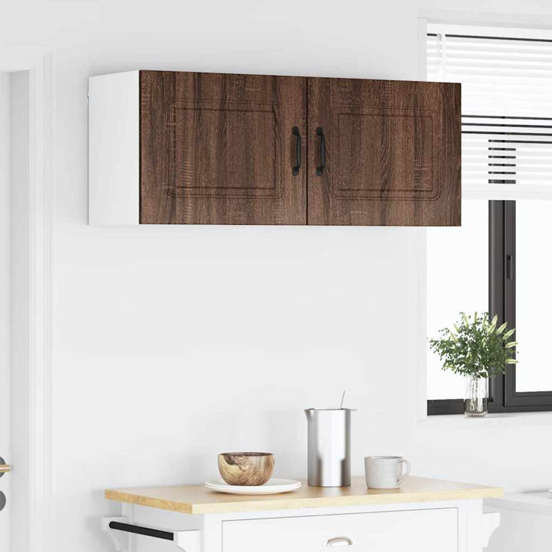 Vidaxl Kitchen Wall Cabinet Black 40 X 31 X 40 Cm Engineered Wood, Brown Oak, 40cm H x 50cm W x 31cm D