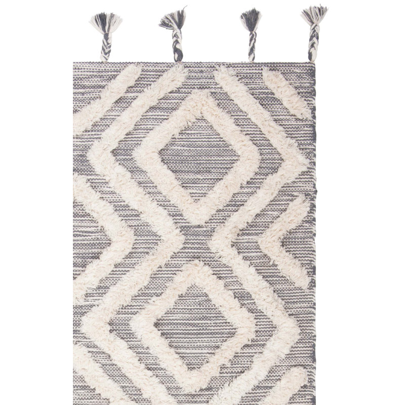 Tapis en laine touffeté à la main Alimatou, Tapis de couloir 2 pi 3 po x 8 pi