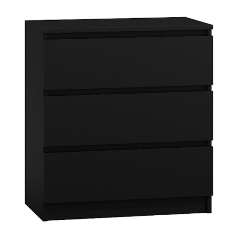 Traynor 70cm W 3 - Drawer Chest of Drawers, Black