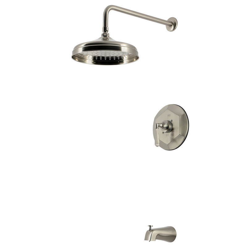 Kingston Brass Metropolitan Single-Handle Pressure Balanced Tub and Shower Faucet, Brushed Nickel