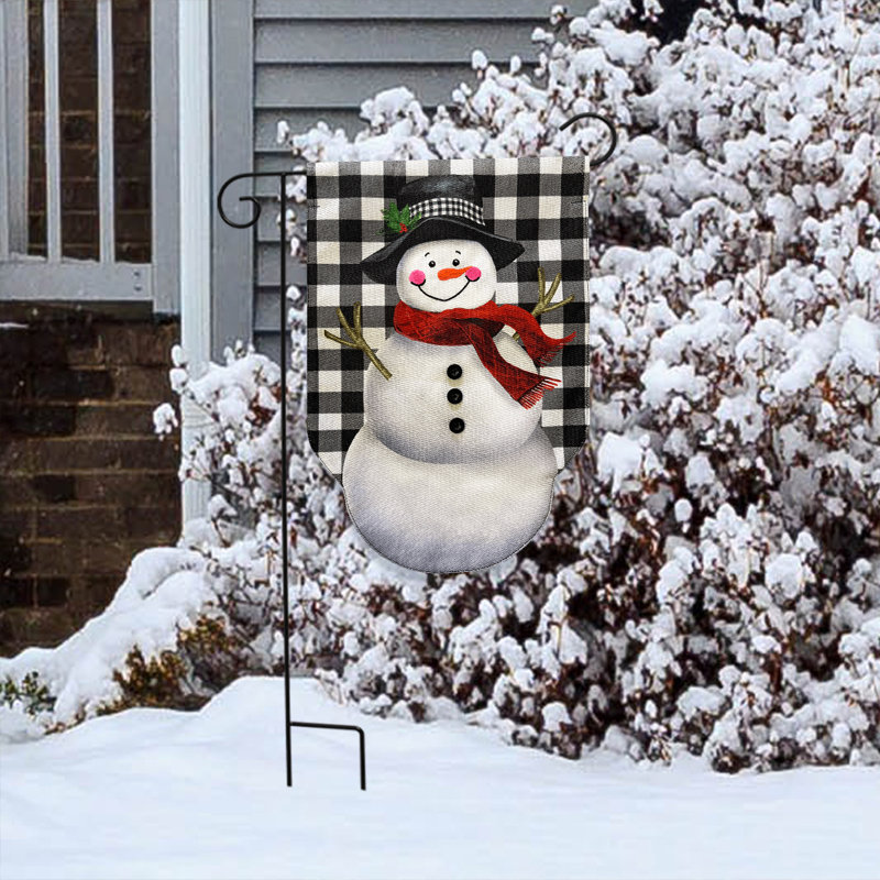 Drapeau de jardin «Happy Snowman»