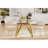 35.4-Inch Square Tempered Glass Dining Table, Suitable For 2-4 People, Space-Saving Small Kitchen Dining Table, Equipped With Sturdy Metal Table Legs,Suitable For Dining Room, Living Room,Gold
