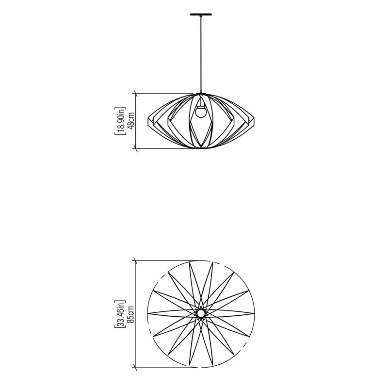 Versátil 1 - Light Pendant, 18.9" H x 33.46" W x 33.46" D, Organic White