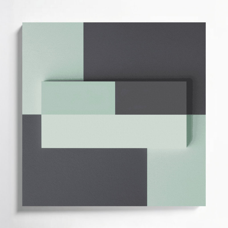 Art mural sur toile gris minimalisme, H 16 po x l 16 po