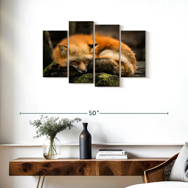 Brampt Sleeping Yellow Fox, 22" H x 36" W