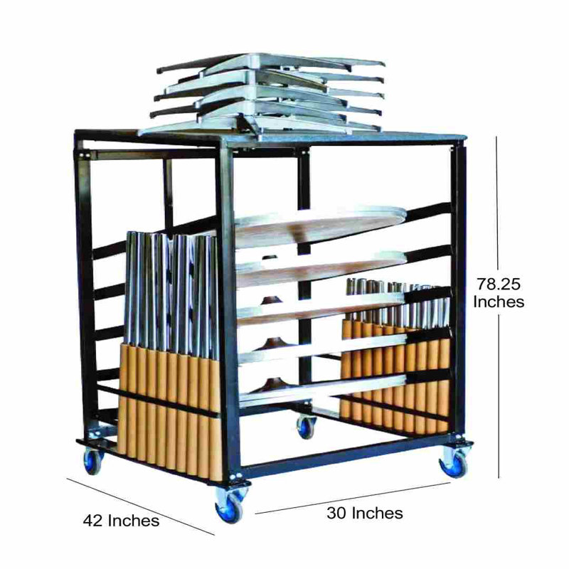 Steel Table Cart for Cocktail Table Kits by Chivari, 78.25" H x 42" W x 30" D