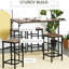 Table de cuisine ou de bar compacte, fini industriel rustique brun, gain de place.