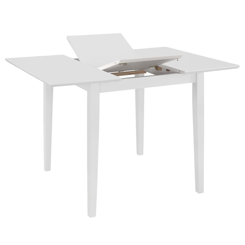 Grady Extendable Solid Wood Base Dining Table, White, White