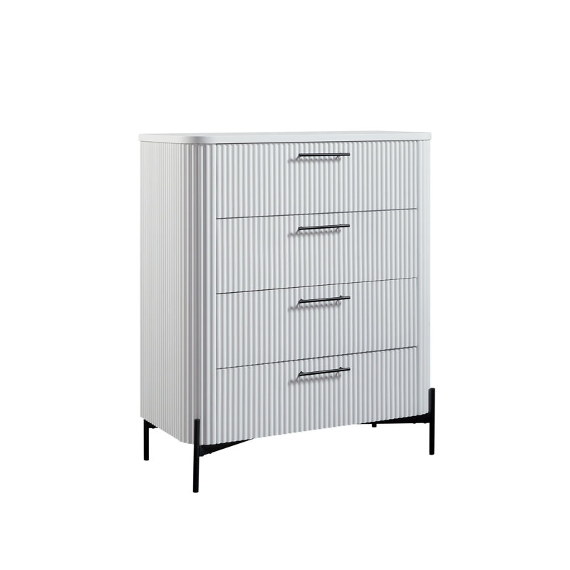 Commode 4 tiroirs - Commode moderne, commodes (Commode, Blanc