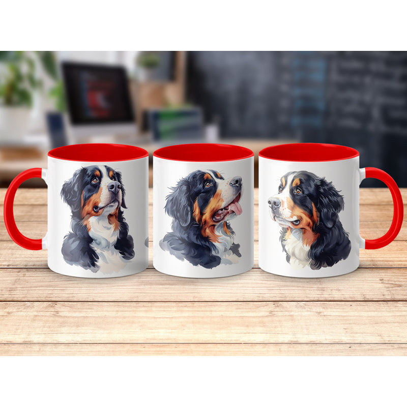 Ceramic Coffee Mug, Red, 3