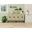 Buffet sculpté à 4 portes, armoire buffet avec rangement, armoire à café moderne avec tablette réglable pour le salon, la salle à manger et la cuisine