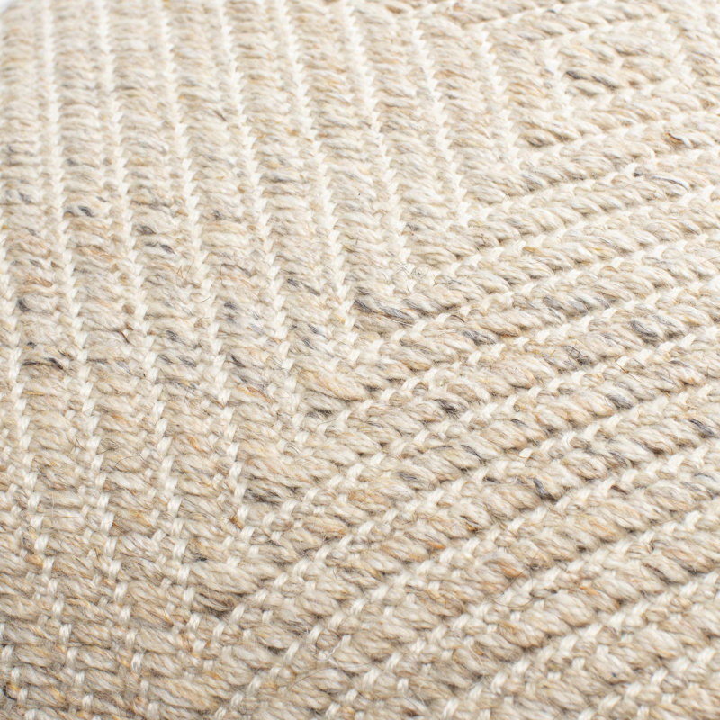 Beige Geometric Recycled PET Yarn Square Throw Pillow