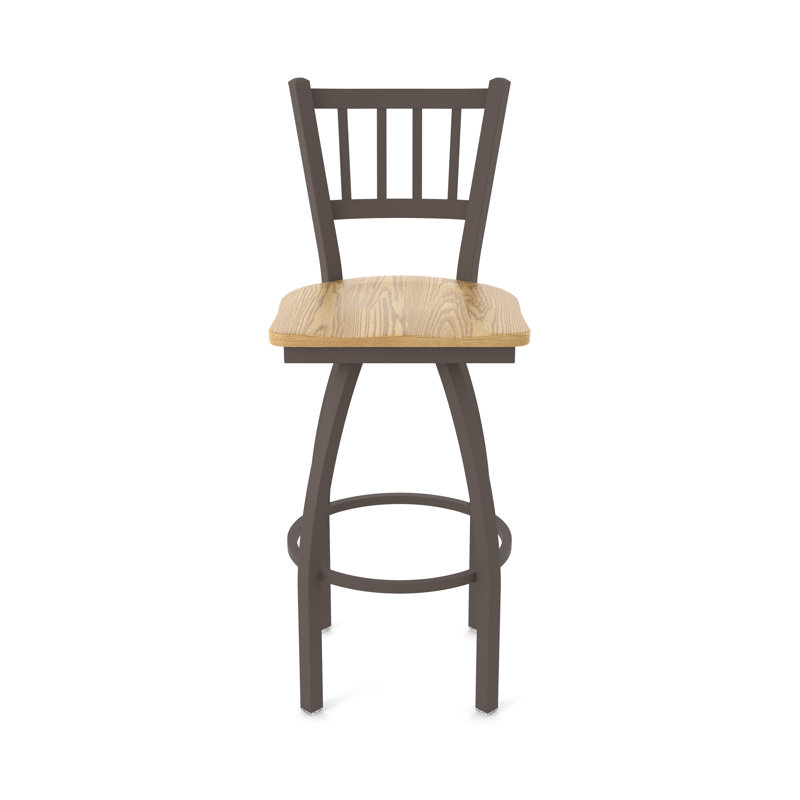 Comptoir, bar et tabouret très grand Contessa, Chêne naturel, Bronze, Tabouret de comptoir (siège d'une hauteur de 25 p