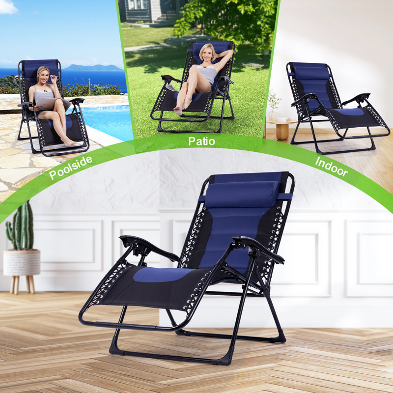Deluxe Xl Padded Recliner Chair – Ergonomic Anti-gravity Lounger With Folding Design, Side Tray, And Adjustable Headrest