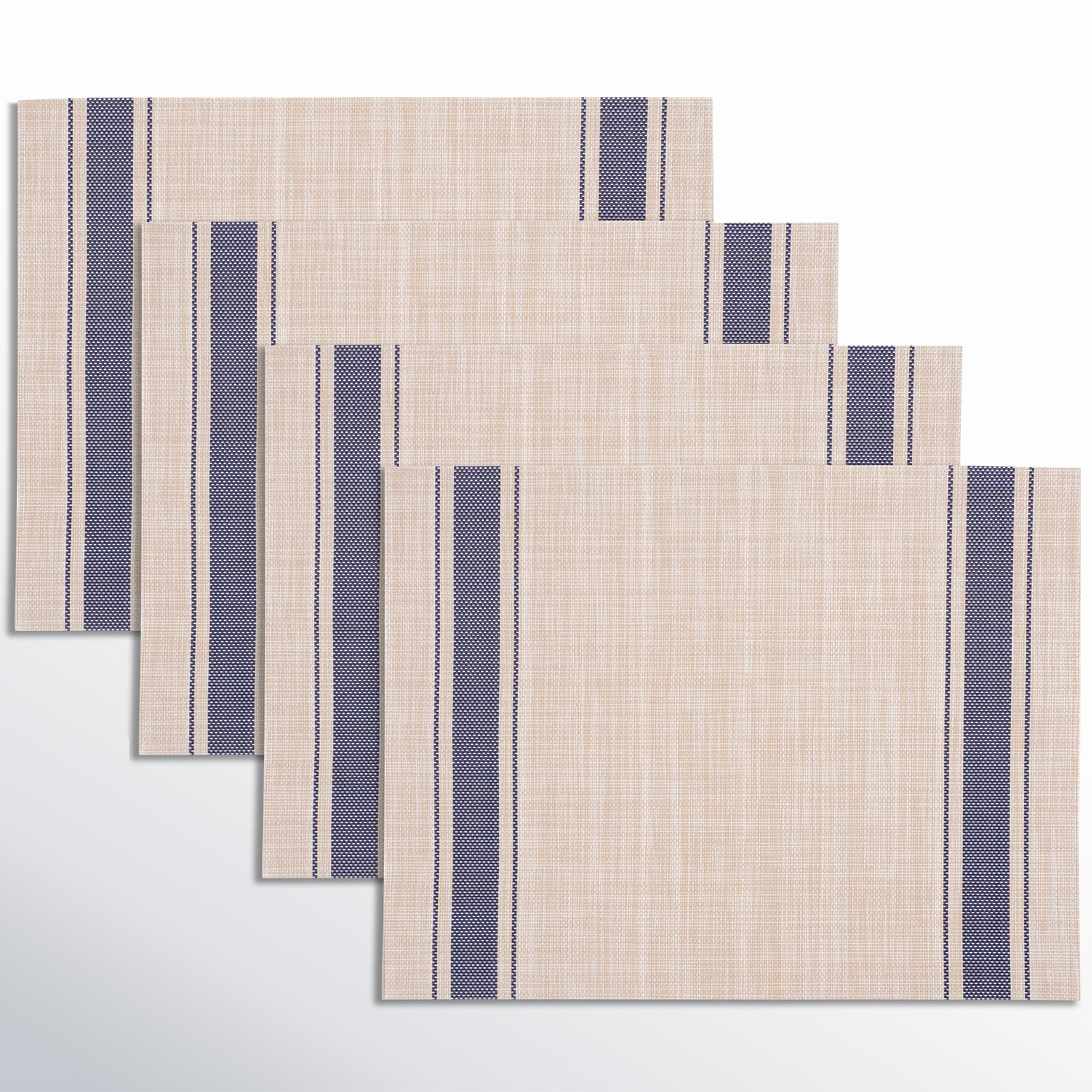 Rialta Stripe 17" Placemat, Beige/Blue