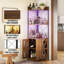 Gilot 63" H Corner Bar Cabinet with LED Lights & Glass Holder-104766885