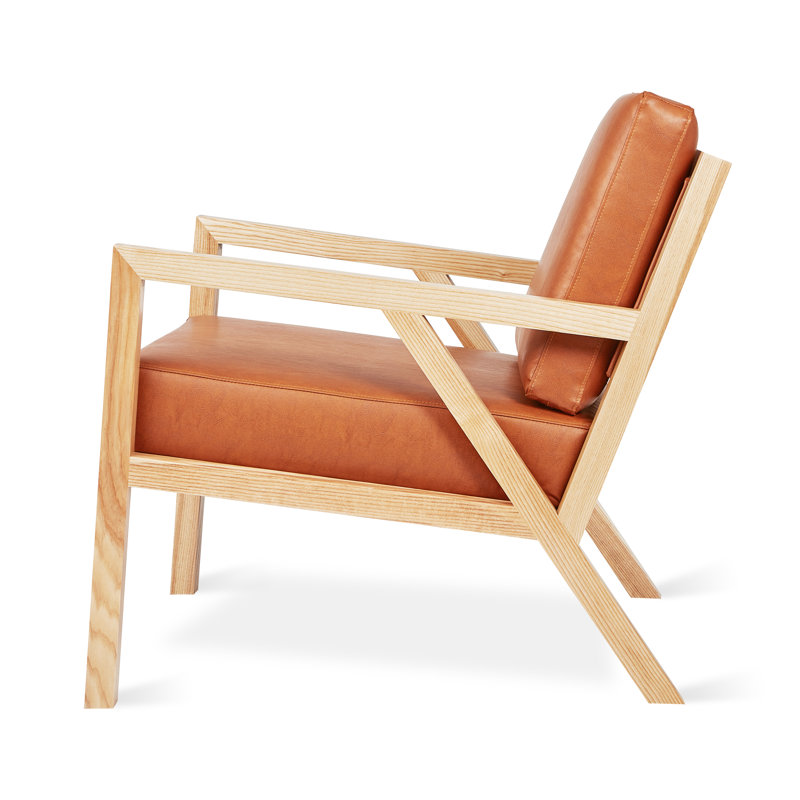 Truss Lounge Chair, Ash Natural, Vegan Appleskin Leather Cognac