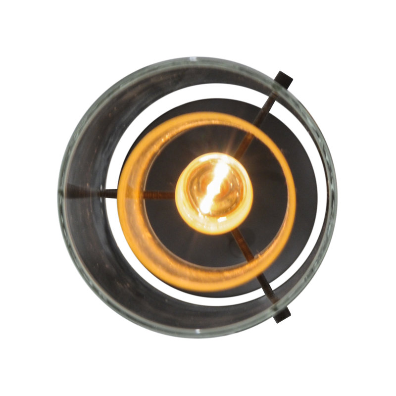 Amber and Clear Glass Bronze Mini Pendant Light