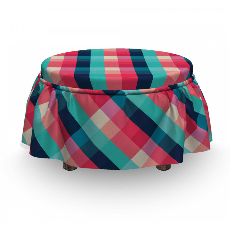 Housse pour repose-pieds rhombuses grid diagonale