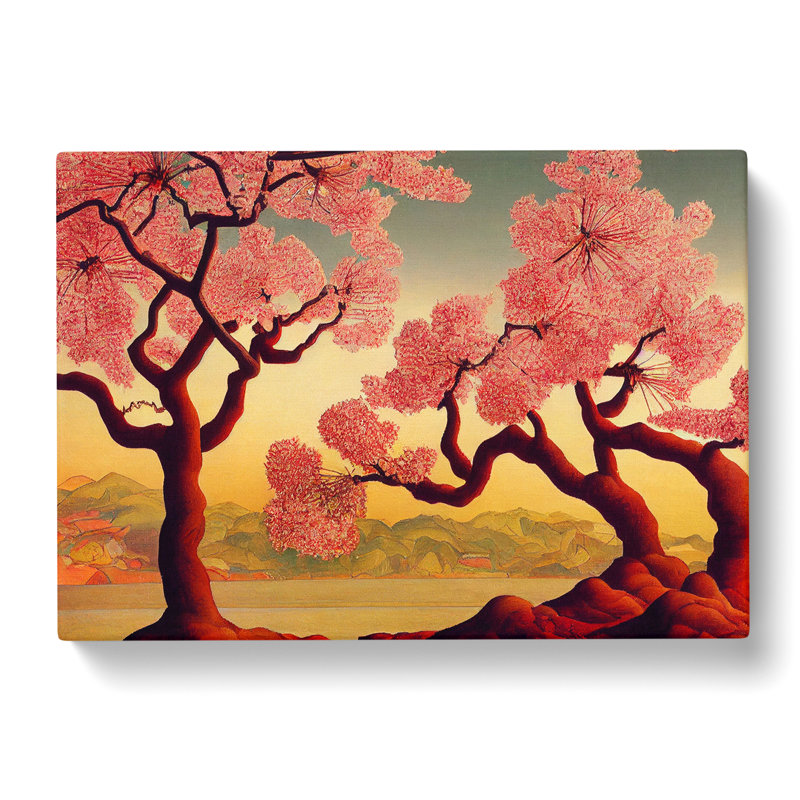 Artistic Cherry Blossom Trees - Wrapped Canvas, 50cm H x 76cm W x 3cm D