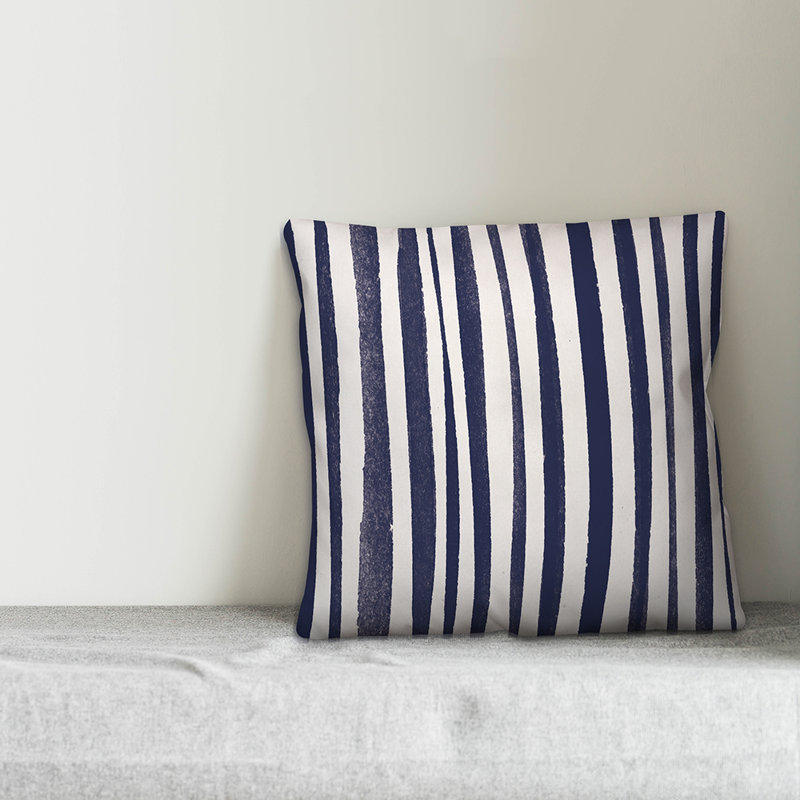  Coussin Zebra, Bleu marine, 18 po x 18 po