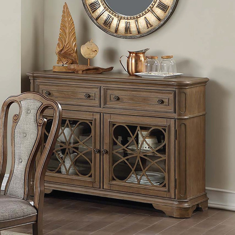 Traditional Style Oak Finish 1Pc Server Drawers Storage Cabinet Wooden Furniture Dining Room Furniture, Oak