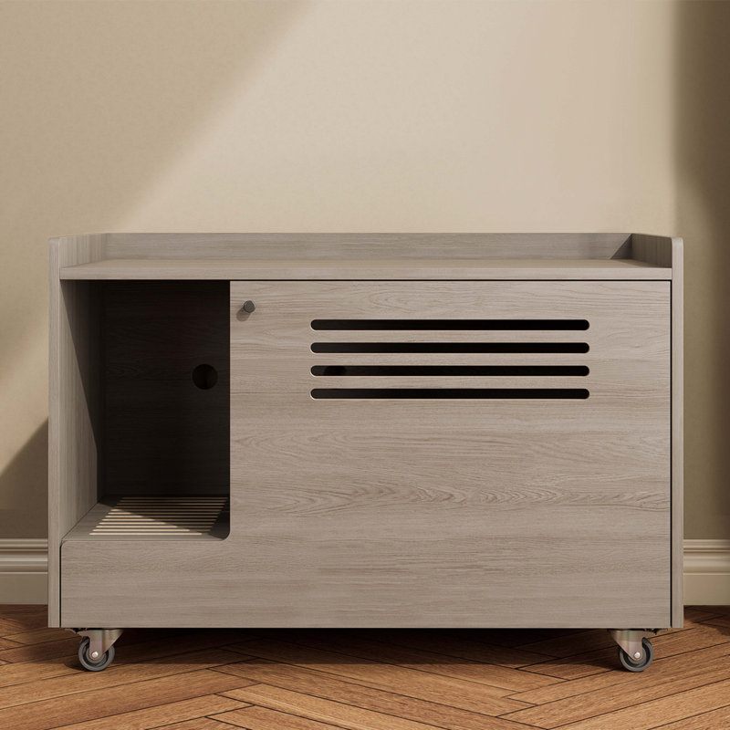 Gray Cat Litter Box Enclosure