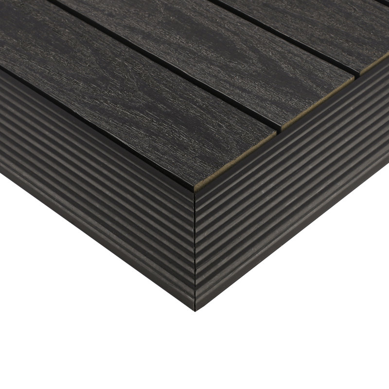 Carrelage de terrasse 2 "x 12" à carreaux en composite d'extérieur gris anthracite Hawaiian (2 pièces / boîte)