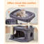 Arbre à chat, tour à chat de 38,2 pouces pour chats d'intérieur, convient aux chatons avec luxueux condo pour chat avec paniers réglables et perchoir luxueux gris fumé MS029SG
