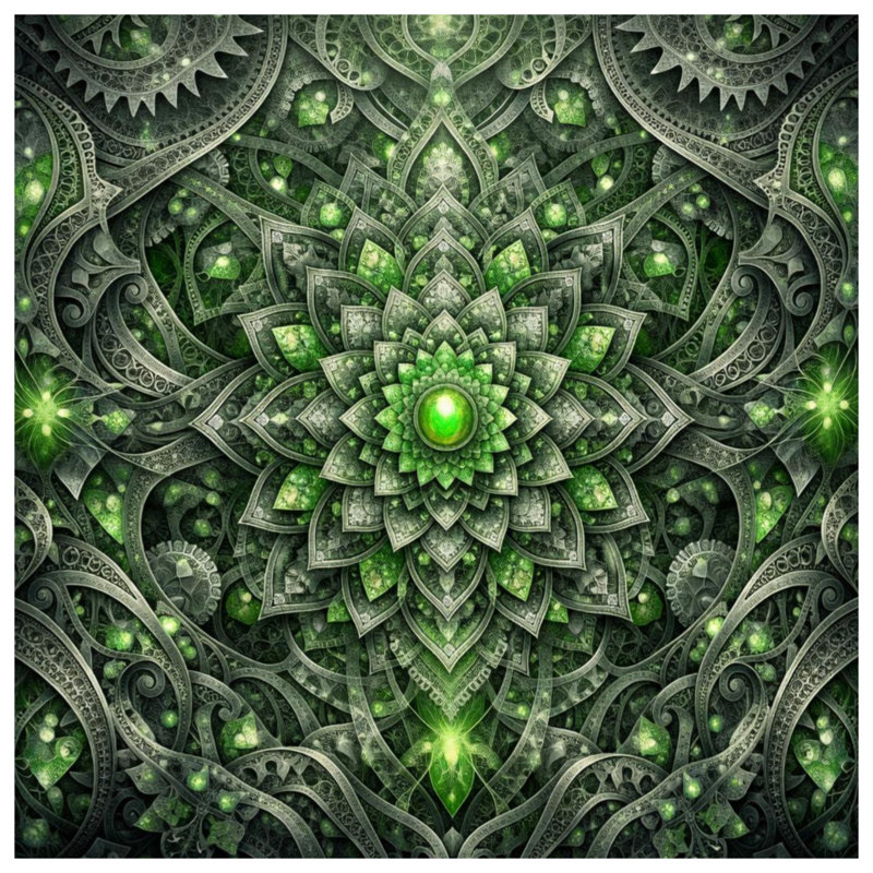 Rideaux de douche complexes vert Mandala, 70in W x 72in H