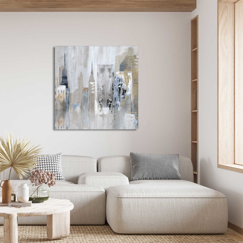 Bay City Reflection par Nan - Peinture, L 36 po x H 36 po, Toile tendue