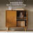 Anita 32'' W Mid-Century Modern 2-Door  Solid Wood Accent Cabinet with Adjustable Shelves and Cable Management-677529024