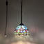 Mini-luminaires suspendus Tiffany avec ampoules DEL incluses en verre coloré l 8 po x P 8 po x H 60 po-1393551010