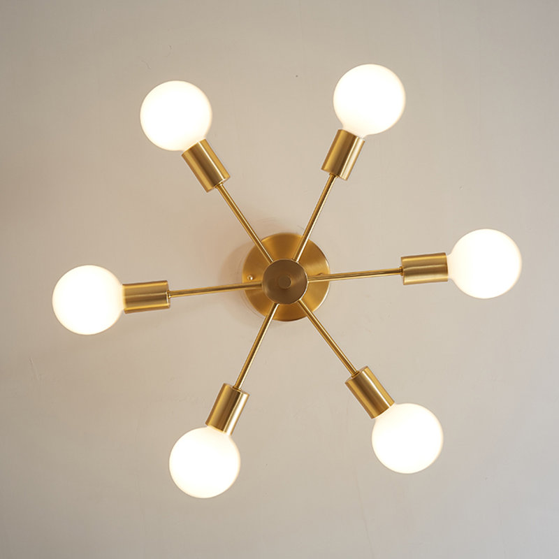 Haverhille 6-Light 44cm Modern Glass Shade Sputnik Semi Flush Mount