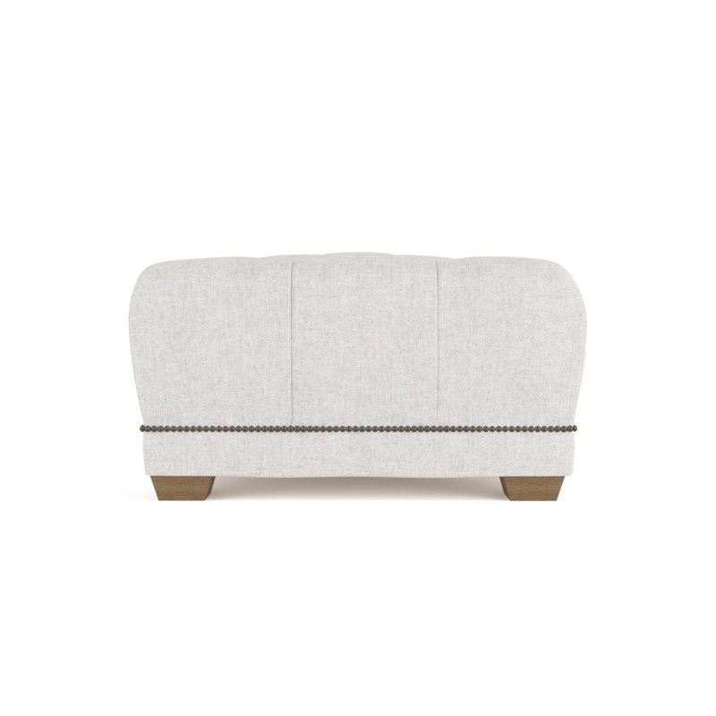 Hudson Ottoman, Plush Velvet Oyster, Weathered
