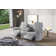 Chic Upholstered Fabric 3 Seats Power Recliner Sofa, with Flip-down Metal Table & Cup Holders