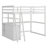 Multifunction Wooden Loft Bed With Desk And Shelves,Two Built-In Drawers-178762407-178762406