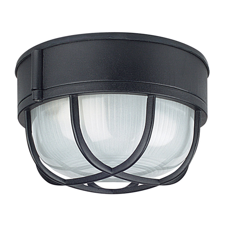 Withrow Glass Flush Mount, Black, 4.5" H x 7.25" W x 7.25" D