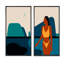 «Retro Woman Portrait Minimalistic Pop V», ensemble de 2 peintures-1411763812-1411763813