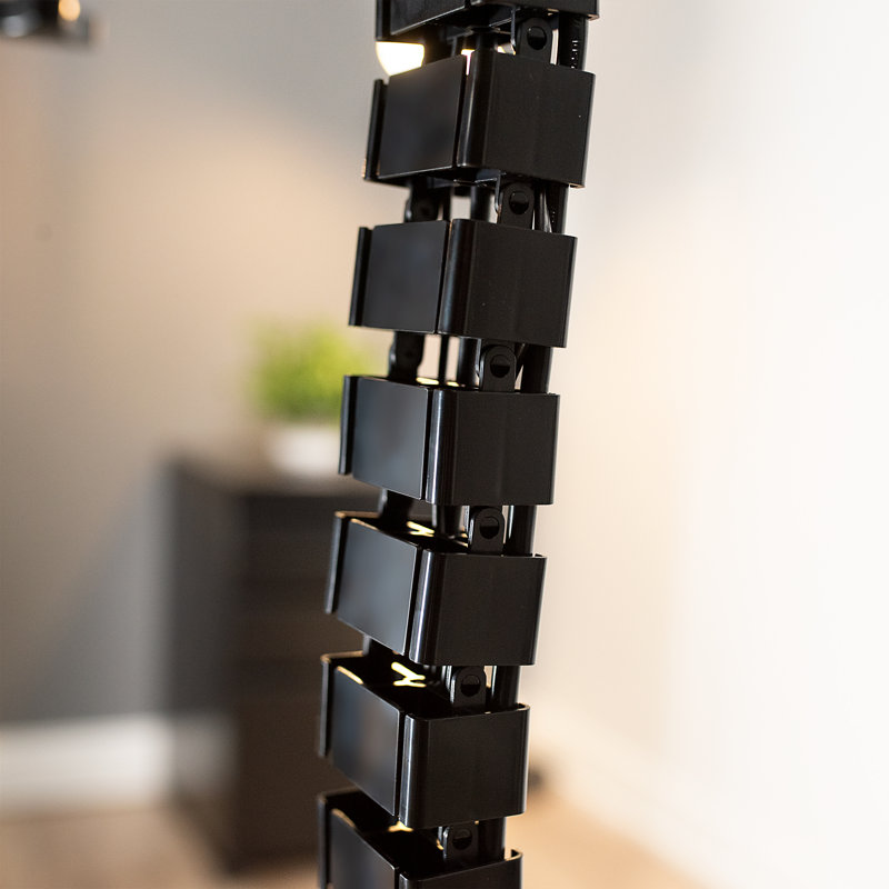 Black Clamp-On Vertebrae Cable Management Kit for Desk