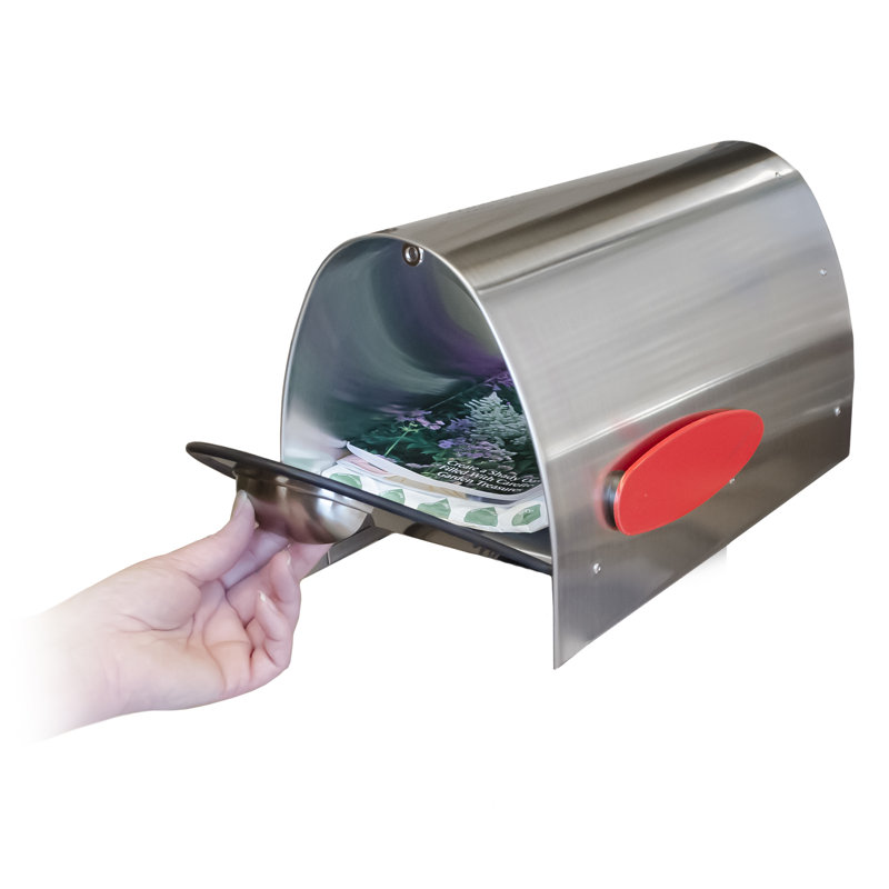 Medium Stainless Steel Modern Post Mounted Mailbox
