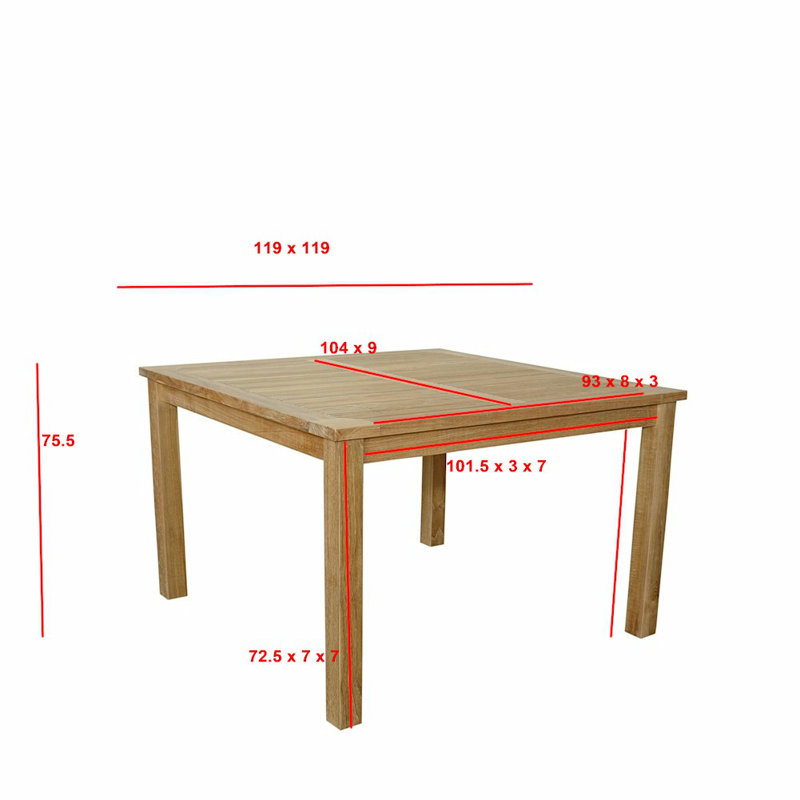 Barracuda Outdoor Square Teak Dining Table