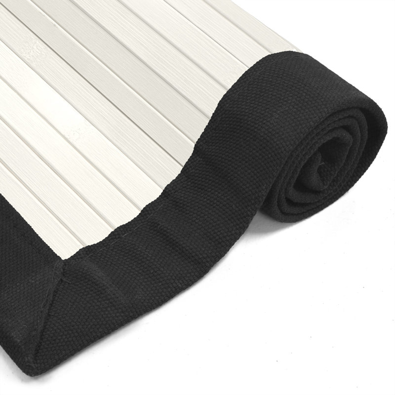 Locher Bamboo Area Rug, Rectangle 5' x 8', White